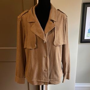 NWT Chico’s Faux Suede Foiled Perf Jacket - L